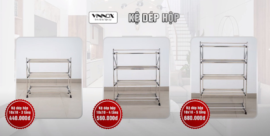 Phiên bản kệ giày inox xếp gọn