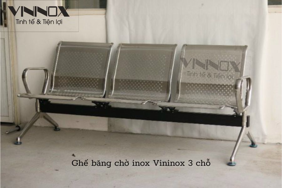 Ghế băng chờ inox Vininox 3 chỗ