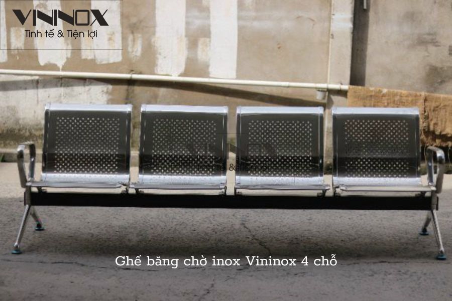 Ghế băng chờ inox 4 chỗ Vininox