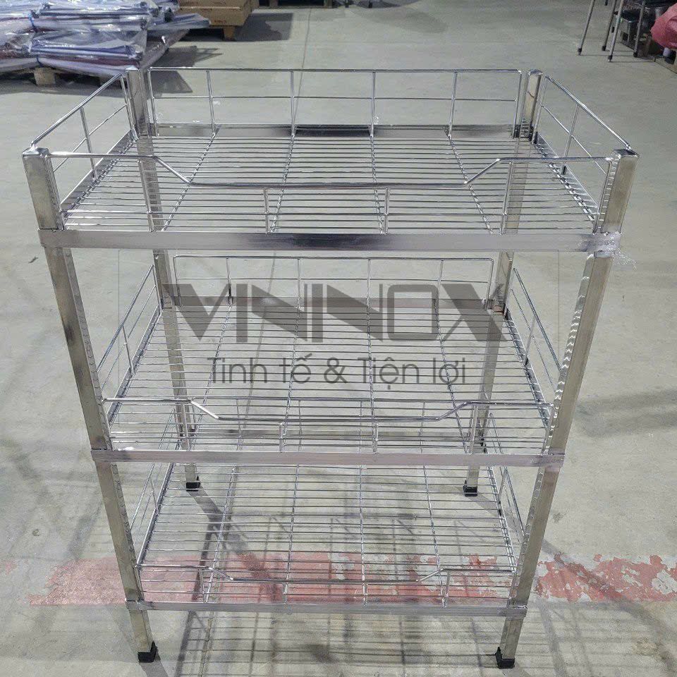 Kệ bếp inox 304 chân vuông