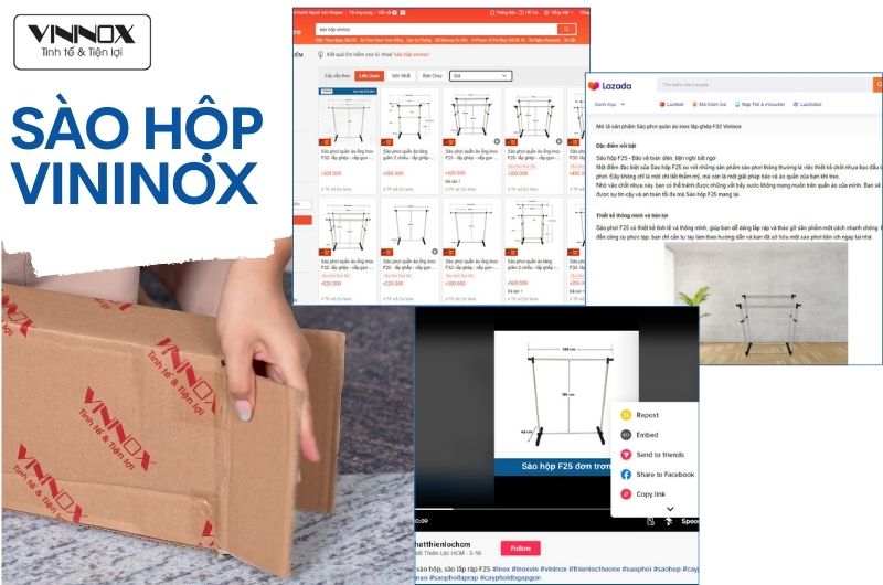 Sào hộp Vininox trên TMĐT