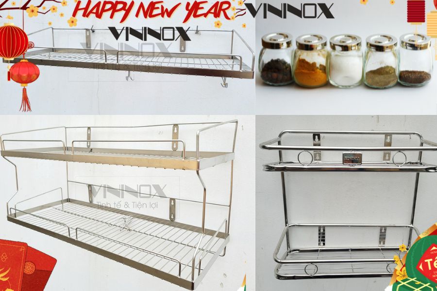 Set kệ gia vị inox cho ngày Tết