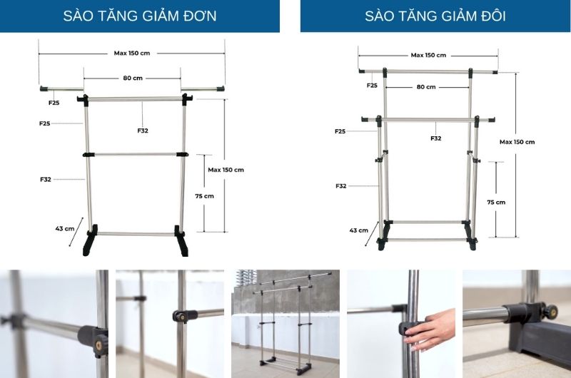 Đặc tính của sào tăng giảm