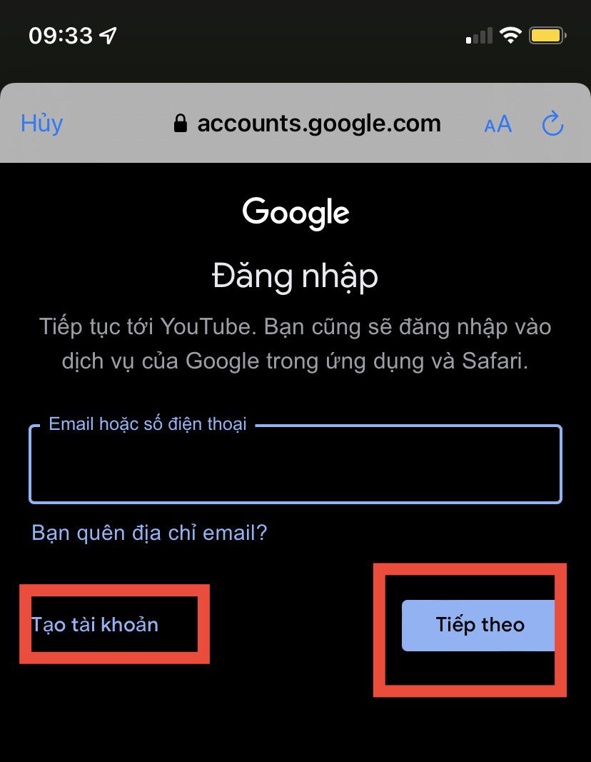 tạo kênh Youtube bằng điện thoại 