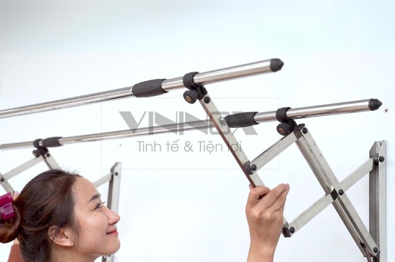 Thanh phơi treo tường inox lắp ráp